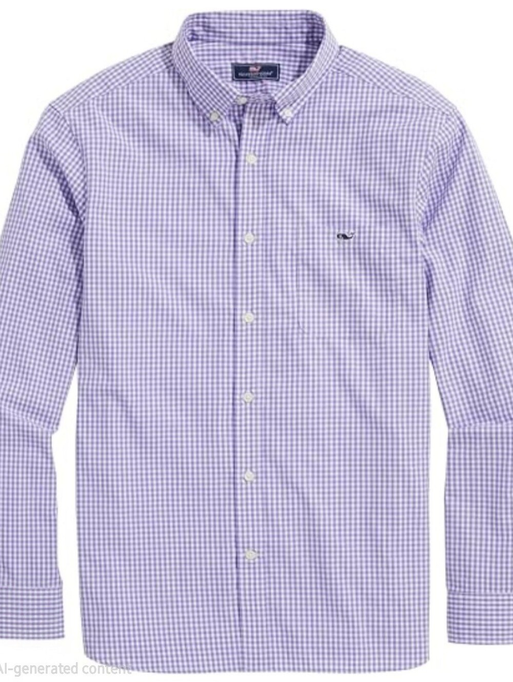 Vineyard Vines Men’s Light Purple Gingham Button-Down Shirt In Medium